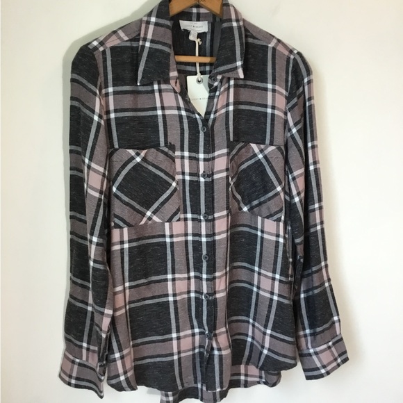 Lucky Brand Cloud Plaid Boyfriend Flannel - Picture 2 of 7